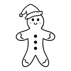 Gingerbread Man With Santa Hat