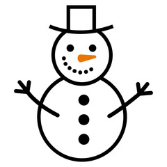 Snowman Isolated On White