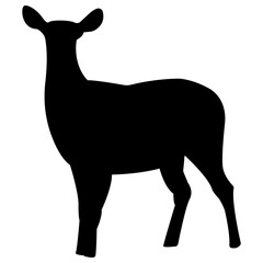 Isolated Deer Silhouette