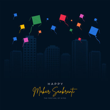 Happy Makar Sankranti Creative Social Media Post, Web Banner, Greeting, Print Design