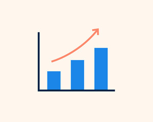 growth chart . Vector illustration in flat style design.