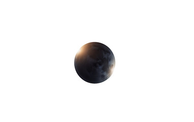 Full Solar Eclipse Painting the Sky Isolated on Transparent Background PNG.