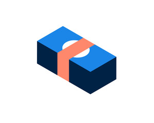 wad of cash. Vector illustration in flat style design.