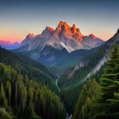 Fototapeta premium sunrise in the mountains