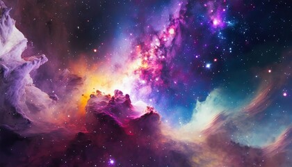 space galaxy colorful nebula background universe magic starry sky gas cloud in deep outer cosmos generative ai