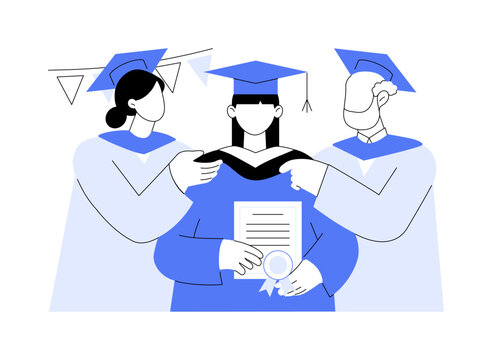 Hooding ceremony isolated cartoon vector illustrations.