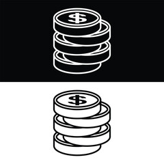 Coin icon design, illustration design