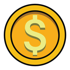 Obraz premium Coin icon design, illustration design