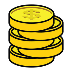 Coin icon design, illustration design