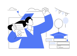 Happy graduate isolated cartoon vector illustrations.