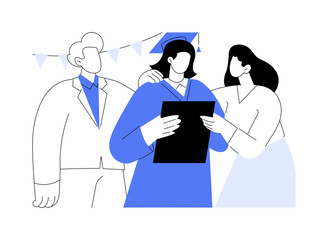 Happy parents isolated cartoon vector illustrations.