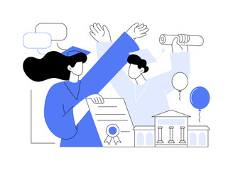 Congratulate each other isolated cartoon vector illustrations.