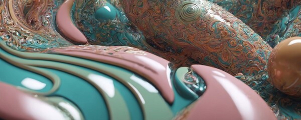 a close up of a sculpture with many different colors