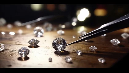 Foto op Canvas diamond cutting and polishing factory, processes raw diamonds © IMRON HAMSYAH