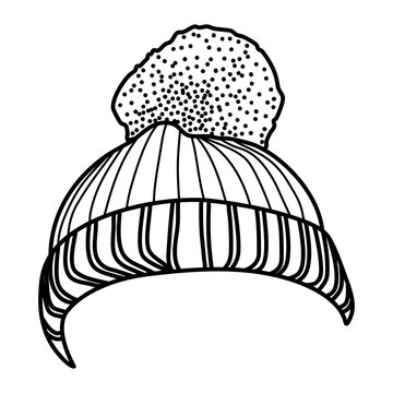 recommend clip art: beanie hat line art vector illustration