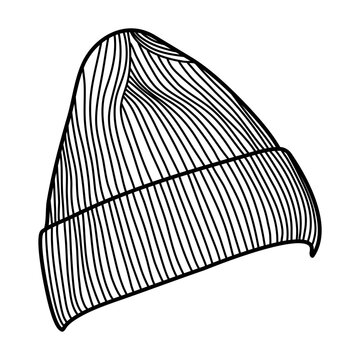 recommend clip art: beanie hat line art vector logo outline illustration