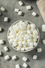 Fototapeta na wymiar Dry White Organic Mini Marshmallows