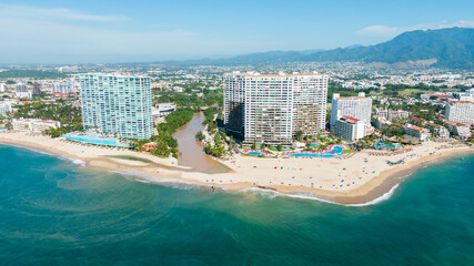 Aerial View of Beaches in Puerto Vallarta, Mexico