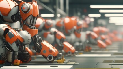 ai robot factory cinematic wallpaper