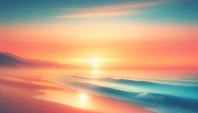 Gradient color background image with a tranquil beach sunrise theme
