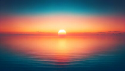 Gradient color background image with a tranquil ocean sunset theme