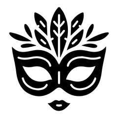 Beautiful Female Mask vector icon art illustration, mask icon vector art, modern and stylish mask