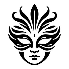 Beautiful Female Mask vector icon art illustration, mask icon vector art, modern and stylish mask
