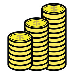 Coin icon design, illustration design