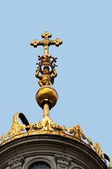 Fototapeta na wymiar Cross on top of the Wawel Cathedral in Krakow Poland