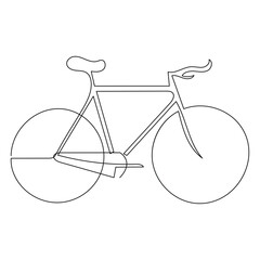 Bicycle single line continuous  outline vector art drawing and simple one line minimalist design
