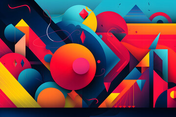  geometric shapes background is multicolored. bright, juicy colors, forms