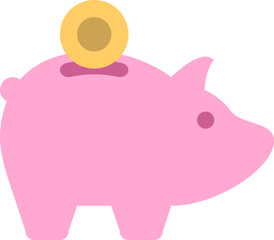 Piggy Bank flat icon. Vector 