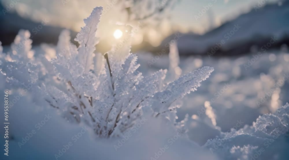 Aufkleber snow covered branches of tree