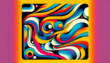 A minimalist, abstract design inspired by 1960s psychedelic art.