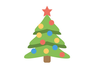 Christmas Tree flat icon. vector illustration.
