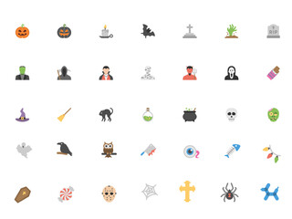 Halloween icon set. vector illustration