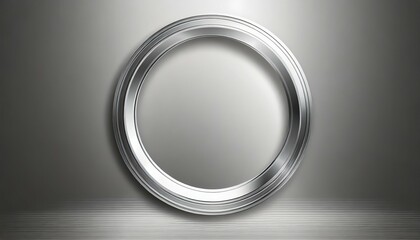 realistic round metal frame with reflections shadow and cover glass chrome or silver material - obrazy, fototapety, plakaty