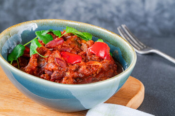 Vegetarian chili con carne with quorn mince