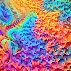 abstract background with multicolored wavy pattern, 3d illustration