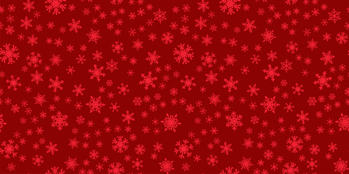 Snowflakes seamless pattern for Christmas holidays. Xmas snowflake ornament for winter holidays greeting card or wrapper. Christmas snowfall texture.