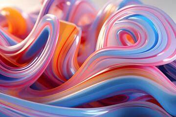 Dynamic 3D extrusion showcasing a vibrant abstract pattern