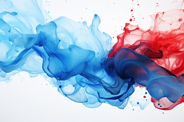 Blue Liquid Splash on Off-White Background