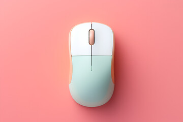 Wireless Mouse on Pink Background - obrazy, fototapety, plakaty