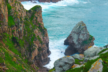 Landscape of Cabo da Roca in Portugal. Cape Roca is the westernmost point of mainland Portugal and...