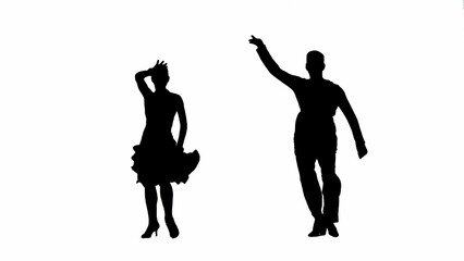Black and white silhouette Elegant Ballroom Dance Couple