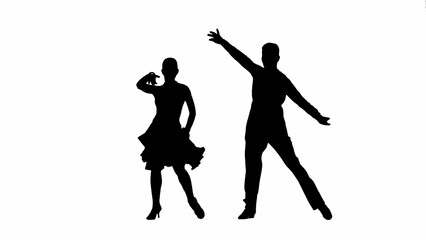 Black and white silhouette Elegant Ballroom Dance Couple