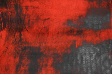 Black red natural leather texture background. Top view. Close up.
