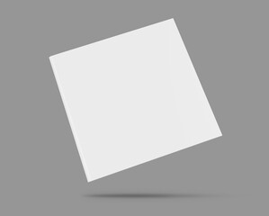 Blank square stapled magazine. 3D illustration