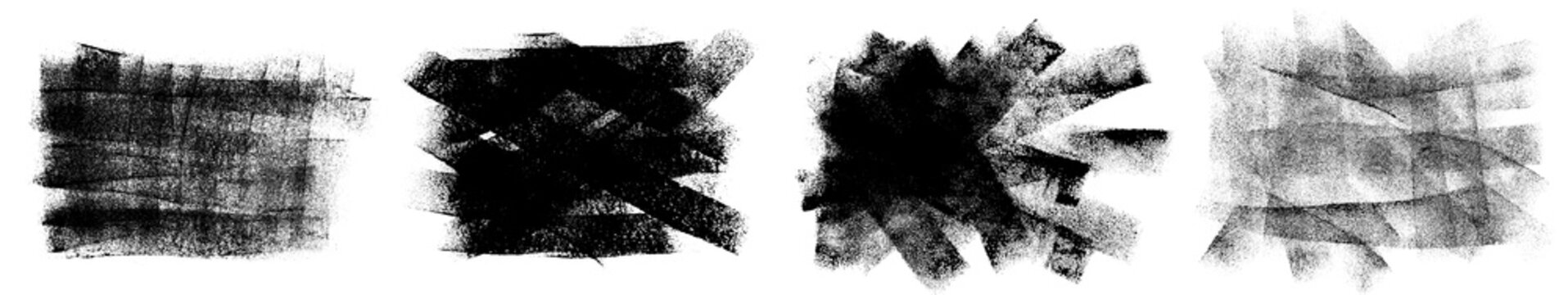 Grunge Roller Brush Stroke Paint Texture Background Set