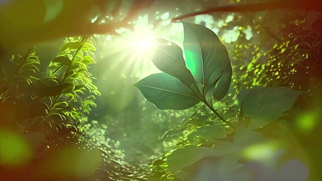 green planet concept - green tree heart with forest greenery around